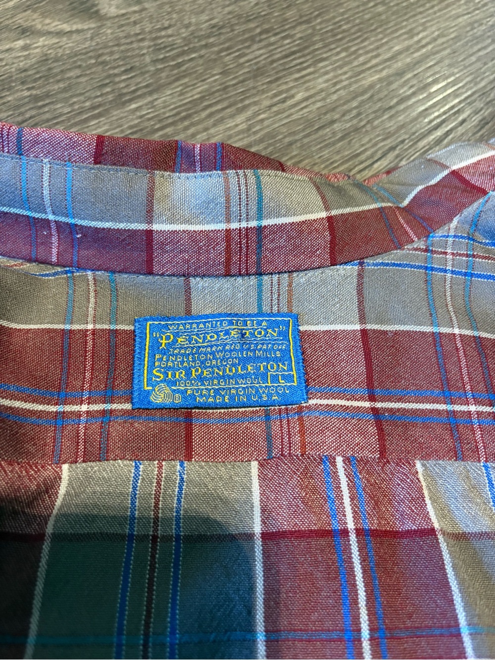 Pendleton Plaid Wool Button-Down in Red, Green, Blue